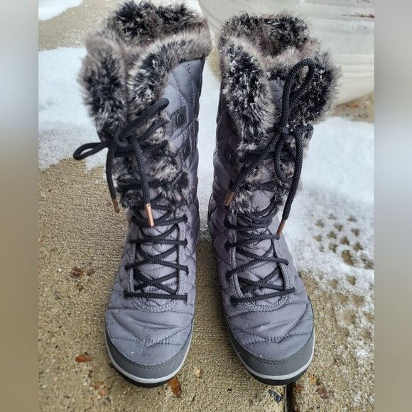 Columbia Women's Heavenly Omni-Heat Snow Boot Gray Sz 7 Waterproof Faux Fur - Picture 3 of 12